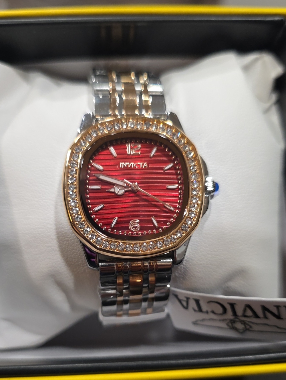 654.  Invicta Wildflower Women’s Watch Red Rose Gold Steel Silver 69380 Jewel